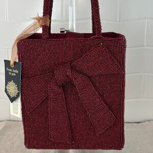 Made in India Bow Hand Held Bag - Maroon